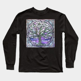 Stained glass window tree phish fans dead head hiking outdoors spiritual nature Long Sleeve T-Shirt